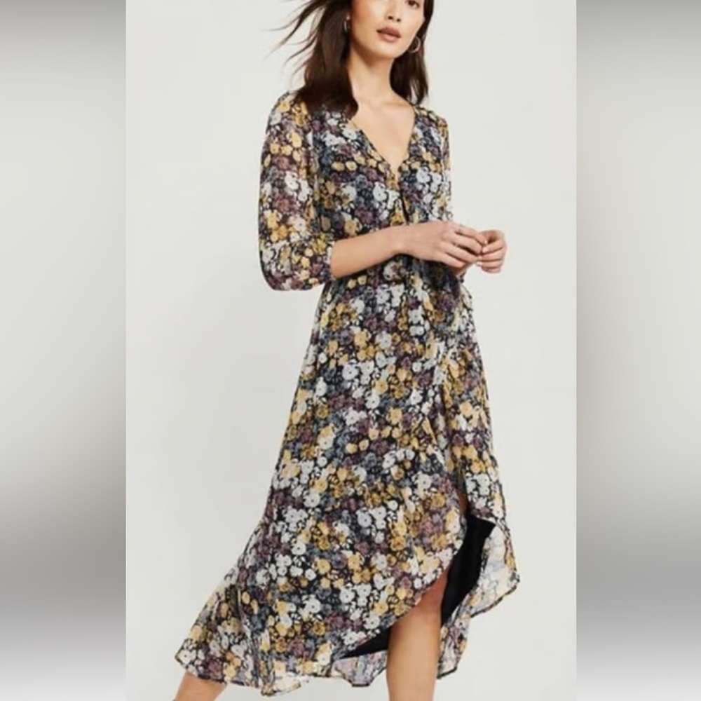 Abercrombie & Fitch flowered/flowy Maxi long sleeves dress, size small
